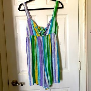 Zara purple,yellow,white and blue romper